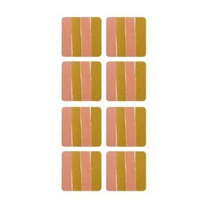 2x 4pc Porto Carnevale Brown/pink Striped Rectangle Coasters 10cm