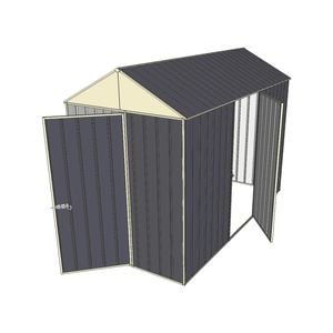 Build-a-Shed 1.5 x 3.0 x 2.3m Front Gable Dual Single Hinged Door Narrow Shed - Grey