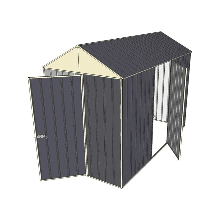 Build-a-Shed 1.5 x 3.0 x 2.3m Front Gable Dual Single Hinged Door Narrow Shed - Grey