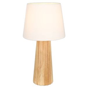 Noova Timber Base Linen Table Lamp