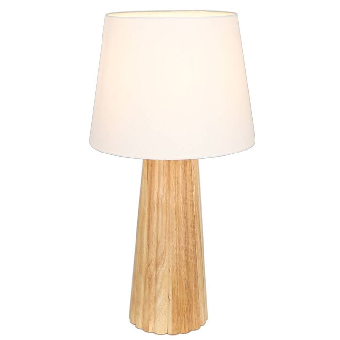 Noova Timber Base Linen Table Lamp