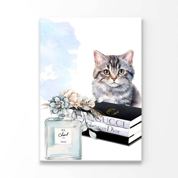 Perfume with Cat Print 100% Australian Made 100 x 150cm (Acrylic)