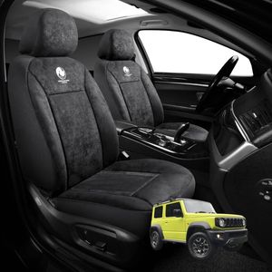 Australian Goose Edition Front Seat Covers for Suzuki Jimny XL 2023 - Current (Auto) - Suede, Universal Fit - Black
