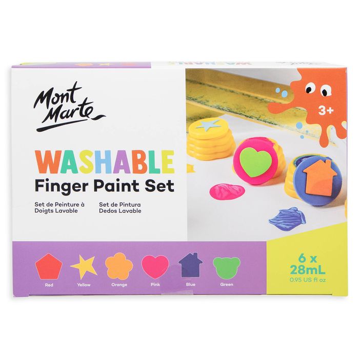 Mont Marte 6 x 28mL Washable Finger Paint Set