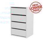 Flexi Storage Wardrobe 400mm White Matte 4 Drawer Unit 