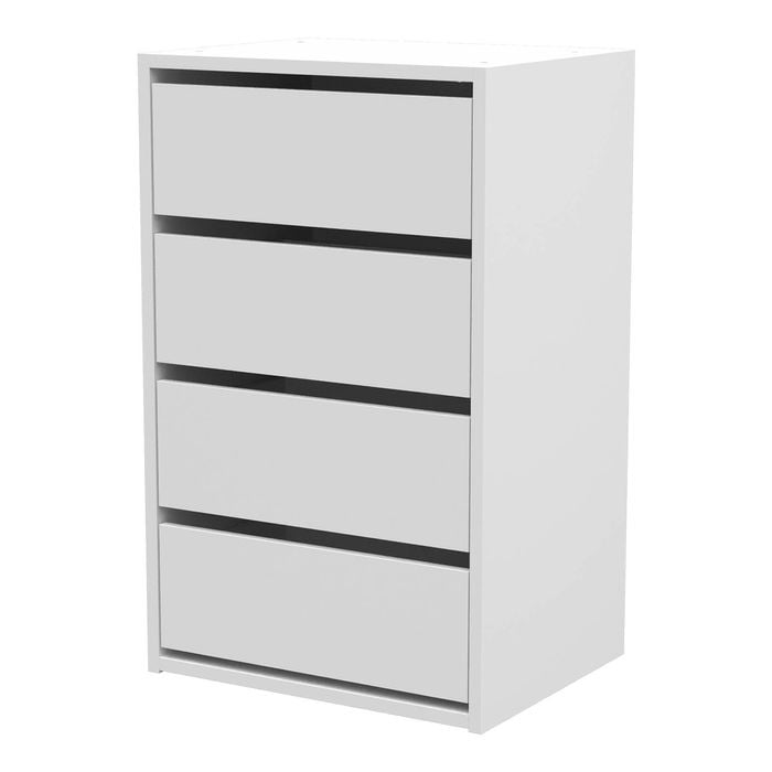 Flexi Storage Wardrobe 510 x 817 x 400mm White Matte 4 Drawer Unit