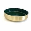 SS Collective Gold/Dark Green Enamelled Salad/Serving Low Bowl 30cm