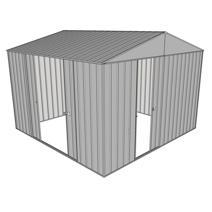 Build-a-Shed 3.0 x 3.0 x 2.3m Gable Double Sliding Side Door Shed - Zinc