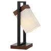 Telbix Osada Contemporary Table Desk Lamp Light Wood Metal Fabric Black Walnut Ivory Wood Tones Matte