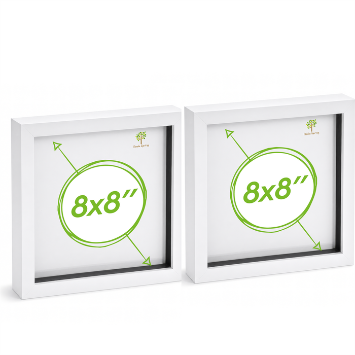 Nicola Spring Box Picture Glass Photo Frame, Standing & Hanging - For 8x8" (20x20cm) Photos  - Pack Of 2