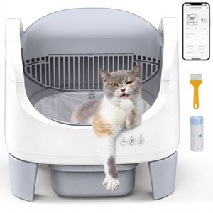 Advwin Self Cleaning Cat Litter Box Open Design APP Anti-Pinch Automatic Toilet Tray