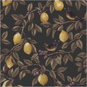 Lemon Tree Charcoal, Wallpaper 10.05m x 53cm Wallpaper Boutique