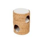 Teamson Pets Neith Wicker Seagrass 3-Tier Cat Bed Condo with Cushions