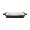 Vogue Rectangular Cast Iron Dish Self-basting Lid Enamelled Black 2.8l 390x235mm Induction Compatible Oven To Table Cookware