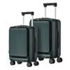 Mazam 2PCS Luggage Suitcase Trolley Set Front Opening TSA Lock Hard Case Green