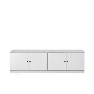 European Cabinetry Slim Round Black Bucharest TV Unit White