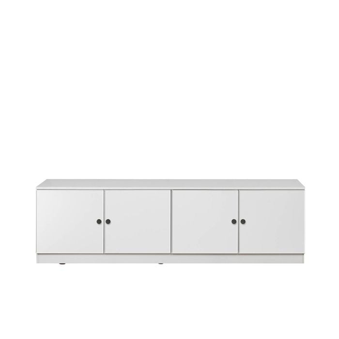 European Cabinetry Slim Round Black Bucharest TV Unit White