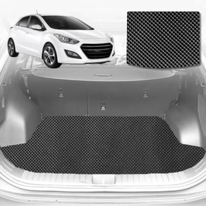 6D Diamond Car Boot Mat for Hyundai i30 (GD)2012-2016-Cargo Mat-Black-Outback GT