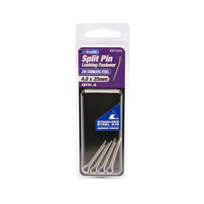 Zenith Split Pin 4.0x25mm SS316 4pk