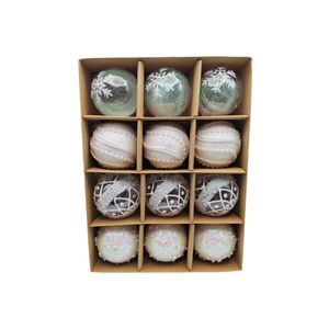 Catzon 12 Pcs Christmas Ornaments 7CM Shatterproof Hanging Pearl Balls for Holiday Party-Silver