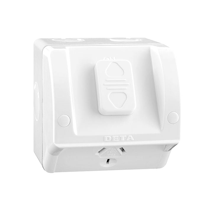 DETA Rhodium Plated Outdoor Outlet Powerpoint - Single