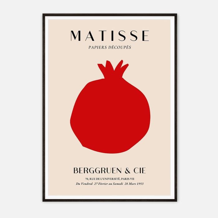 Galrie Henri Matisse Papiers Découpés Exhibition Poster - Iconic Modern Art Print, Black Frame, A1 60 x 84cm (23 x 33inch)
