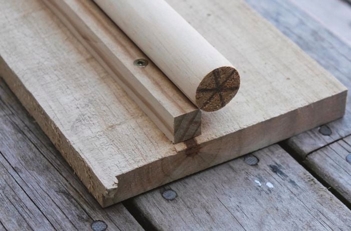 Timber dowel centre.