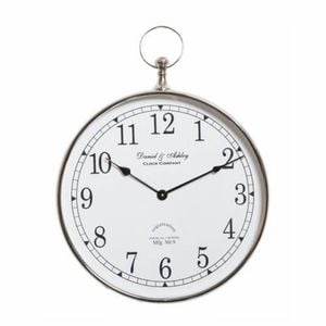 Ssh Collection Daniel & Ashley 40cm Round Wall Clock With Nickel Surround And White Face