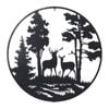P&P 80×1×80cm Black Reindeer Metal Wall Decor, Elegant Reindeer Artwork for Living Rooms & Offices