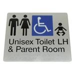Bradley Braille Male And Female Disabled Parent Unisex Toilet LH Sign 975-MFDTP-LH-S