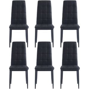 Sandy Dining Chairs Set of 6 - Black