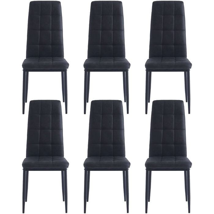 Sandy Dining Chairs Set of 6 - Black
