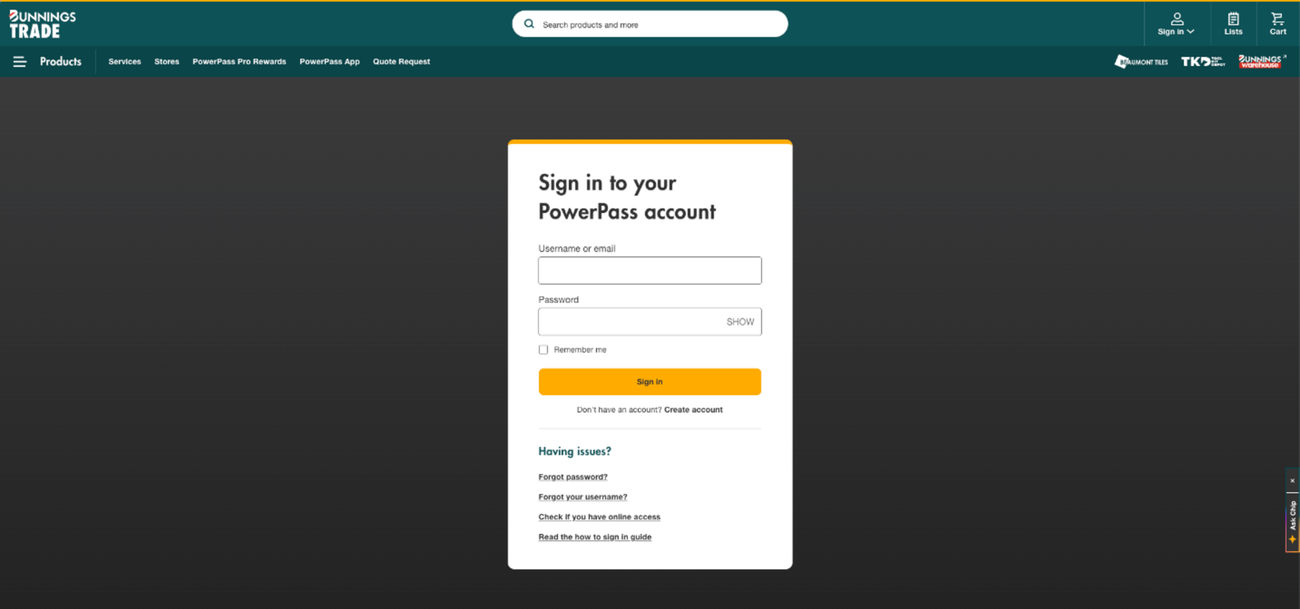 Help and Support Page - How to sign in - step 2
