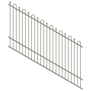 ProtectorAl 1201 - 2400 x 1500mm Pale Eucalypt Raked 16-30º Loop And Spear Top Pool Fence Panel