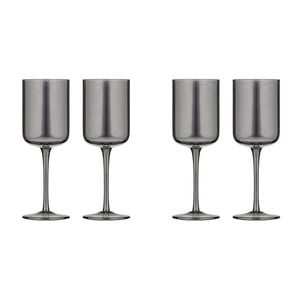 2x 2pc Tempa Verity Crystal Clear Wine Glass Home Barware - Smoke