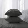 LINENOVA 2PCS Bamboo Blend Cooling Pillowcases Pillow Case - Dark grey,European
