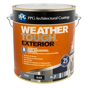 PPG Paints 4L Black Gloss Weather Tough Exterior Paint 