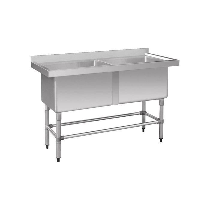 Modular Systems Stainless Steel Double Deep Pot Sink  - Dishwasher Inlet Sinks & Outlet Benches (1410-6-dsb)