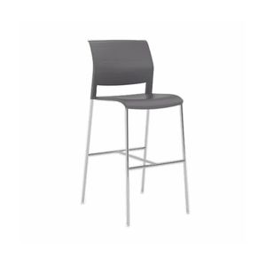 Olg Game Bar Stool Chrome Legs Charcoal Shell