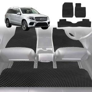 6D Diamond Car Floor Mats for Mercedes-Benz GLS-Class (X166)2012-2019-Ultimate Set-Black-Outback GT