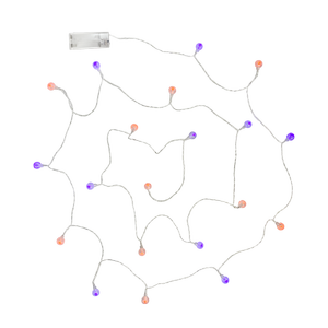 Galah Mixed Purple And Orange Crackle Ball String Lights 20 LEDs