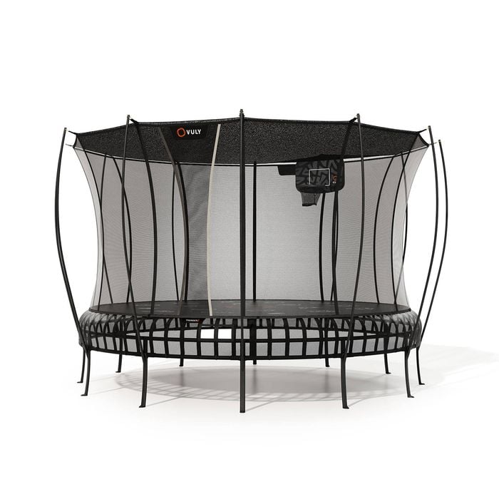 VULY Thunder 2 XL 14ft Springless Trampoline with Enclosure - Round Kids Trampolines With Shade Cover & Basketball Hoop