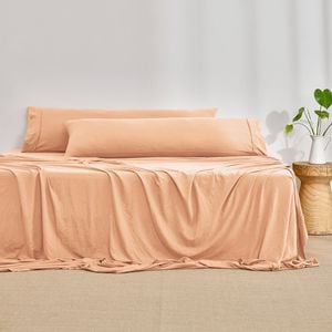 Dreamaker Superfine Washed Microfibre Body Pillowcase Twin Pack - Peach