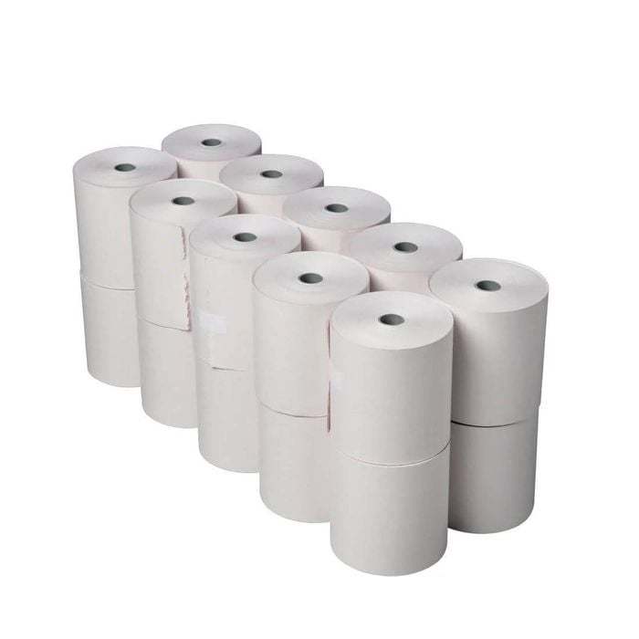 Olympia Till Roll Non-thermal 2ply White And Pink 76x71mm 20 Pack Receipt Paper