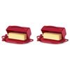 2x Butterie Plastic Flip Top Lid Butter Dish W/ Spreader Red 22.9x14cm