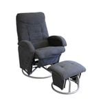 Babyhood Diva Feeding Glider Chair & Ottoman - Charcoal Fabric
