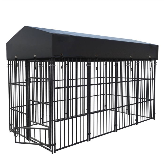 BingoPaw Outdoor Dog Kennel Heavy Duty Metal Cage with Waterproof Cover 249x120x165cm