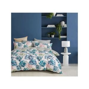 3D Blue Leaves 108 Bed Pillowcases Quilt King Single Size