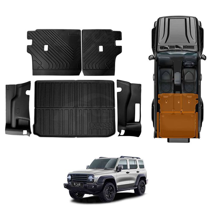 Cargo Boot Side Kick Mats for GWM Tank 300 2023-Onwards Car Trunk Back Seat Protector Liner