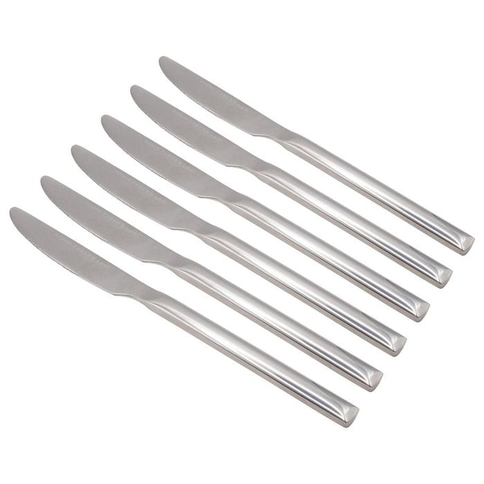 Tondo Stainless Steel Dinner Knives - 23cm - 12x Durable Rust Resistant Stainless Steel Dishwasher Safe Flatware Set